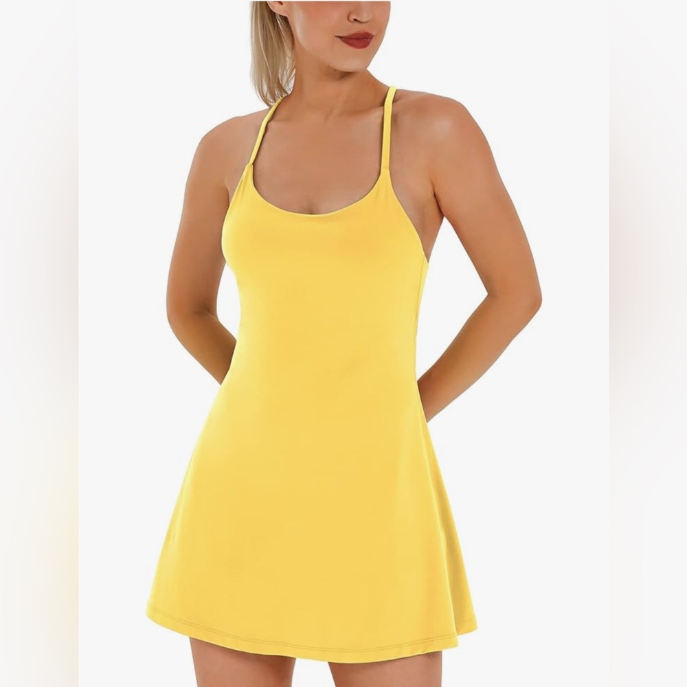 Ewedoos Yellow Strappy Athletic Dress